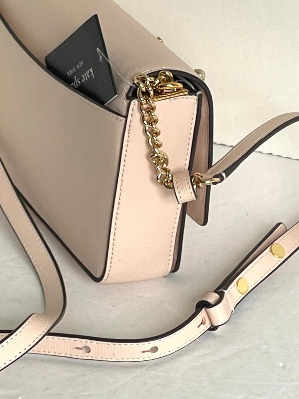 kate spade bag, pearl clutch, crystal chain bag, pale dogwood bag, flap clutch, - Picture 11 of 13
